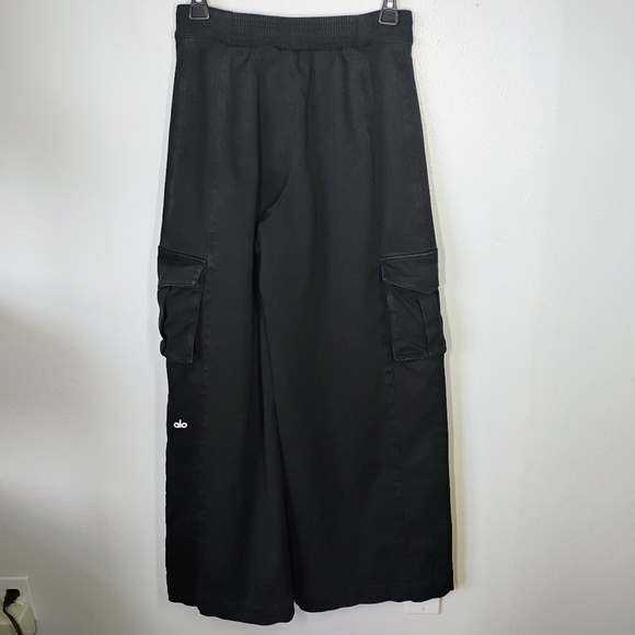 ALO Show Off Cargo Wide Leg Trouser Pants Womens Small Baggy Cool Girl High Rise - Picture 6 of 16